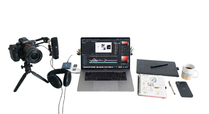 design media dan content creation logo